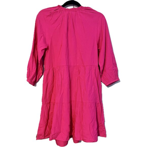 ✨ NWT The Drop x Caralyn Mirand Ruffle-Neck Tiered Mini Dress - XS Hot Pink ✨ - Picture 3 of 7
